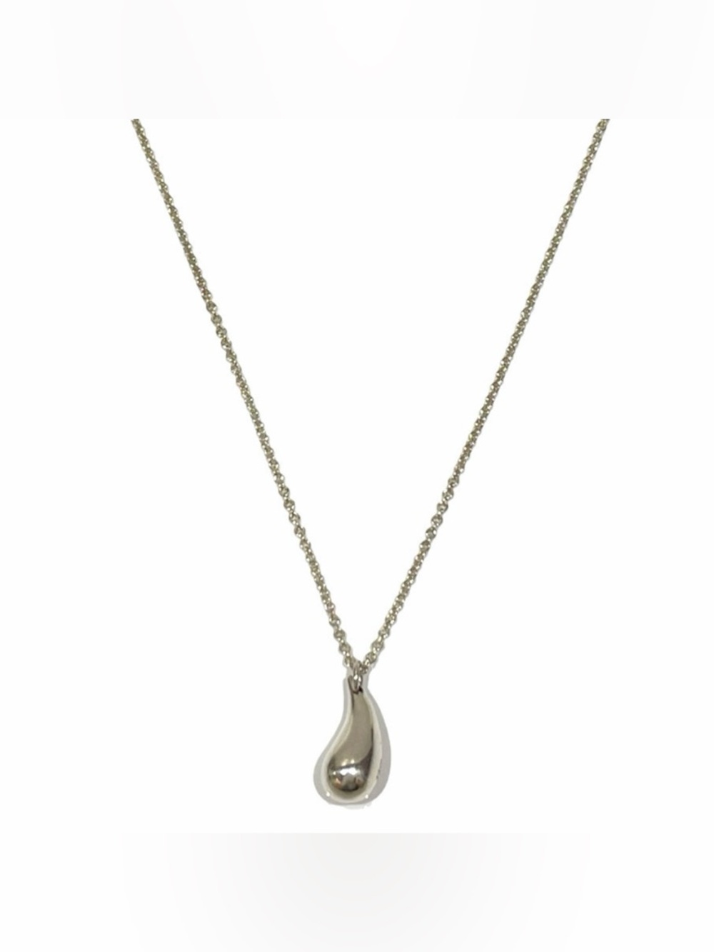 Tiffany & Co. Elsa Peretti 925 Sterling Silver Teardrop Necklace Authentic